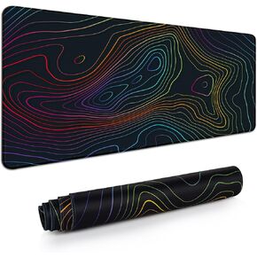 Desk Mat,Large Mouse Pad 35''×15.6''×0.12'' XXL Extended Gaming Mouse Pad Mat with Non-Slip Base Stitched Eges Mousepad for Computer,Office,Keyboard and Laptop - Forest Moon