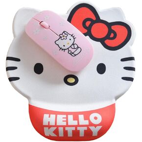 Cute Hello Kitty Mouse Pad Wrist Support, Hello Kitty Desk Accessories Office Supplies Stuff, Kawaii Mousepad Ergonomic Mouse Pad with Wrist Rest for Office Desk Computer Laptop Cat Anime Mouse Pad