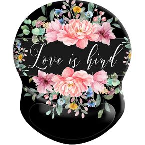 Wrist Mouse Pad, Non-Slip Ergonomic Mouse Pad with Gel Wrist Rest Support, Gaming Mouse Pad 8.7 x 7.5 inches Pad for Computer, Laptop, Home, Office (Golden Butterfly)