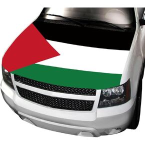 3.5x5 قدم فلسطين البلد الأمة غطاء محرك السيارة العلم سوبر مطاطا قابل للغسل مقاومة للأشعة فوق البنفسجية غطاء المحرك الديكور عنصر الحدث