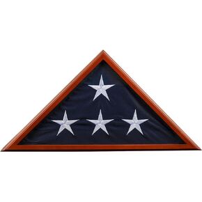 American Veteran 5' x 9.5' Burial Flag Case, Walnut Finish