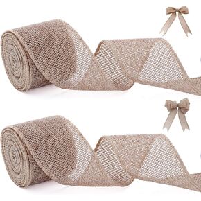 Burlap Wired Ribbon 1.5 inch Wide 10 Yards Rustic Jute Ribbons for Crafts,Sage Green Burlap Ribbon for Wreath,Weeding, Christmas Halloween Decoration Wired Ribbon for Gift Wrapping (2 Rolls)