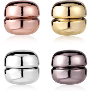 4pcs Hijab Magnetic Pins, Multi-Use Hijab Magnets Pinless Brooch Round Style No-Snag Scarf Clasp for Women Clothes Shirts Scarves (Plating)