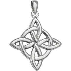 Sterling Silver Celtic Quaternary Witches Knot Pendant