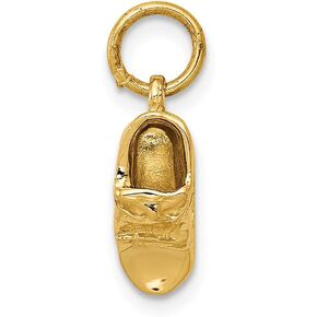 The Black Bow 14k Yellow Gold Polished Single Baby Shoe Charm or Pendant, 5mm