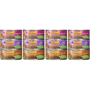 Friskies Wet Cat Food, Friskies Pate, 3-Flavor Variety Pack, 5.5-Ounce Can, Pack of 12