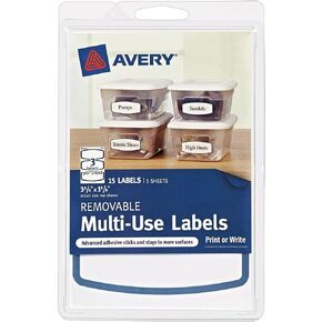 Avery Removable Multi-Use Labels, Blue Border, 3.75 x 1.625 Inches, Pack of 15 (41445)