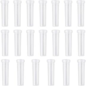 WANDIC Transparent Flower Water Tubes, 50 Pcs Clear Floral Tubes Plastic Flower Vials with Caps for Flower Arrangements, 1.6 x 0.6 Inch