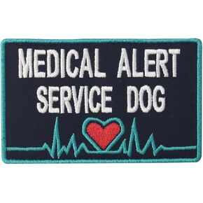 Service Dog Medical Alert Vests/Harnesses Patch Embroidered Badge Fastener Hook & Loop Emblem - Blue