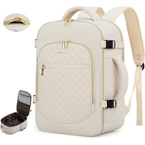 LOVEVOOK Carry on Backpack, 30L Travel Backpack for Women Airline Approved,Luggage Business Weekender Overnight Daypack as Personal Item fit for 15.6 inch Laptop,Beige
