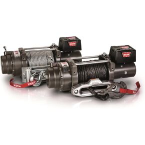 WARN 97740 16.5TI-S Electric 12V Heavyweight Winch with Spydura Pro Synthetic Cable Rope: 3/8" Diameter x 80' Length, 8.25 Ton (16,500 lb) Pulling Capacity
