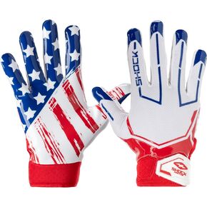 Shock Doctor Showtime Receiver Glove, Stars and Stripes/Gold XL