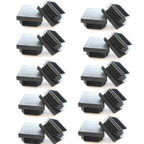 1.5 inch Square Tubing Black Plastic Plug,1.5 Inch End Cap 1.5"x1.5" 1.5x1.5 Fence Post Pipe Cover Tube Chair Glide Insert Finishing Plug,20 Pieces