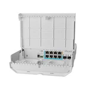 MikroTik netPower Lite 7R with 8 x Gigabit Ethernet Ports (7, W125835840 (Gigabit Ethernet Ports (7 with Reverse POE-in, 1 with PoE-Out) 2 x SFP+ Cages, SwitchOS, Outdoor)