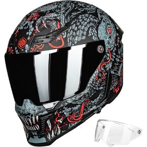 ILM Motorcycle Helmets for Adult Men Women Full Face DOT ECE Powersports Dual Visor Street Racing Helmet with Pinlock Cascos para Motos Model MF509