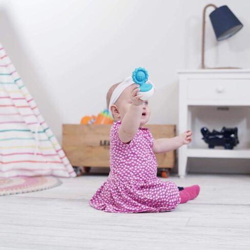 Fat Brain Toys Dimpl Wobbl - Blue - Travel-Friendly Baby Sensory & Teething Toy in Saudi Arabia