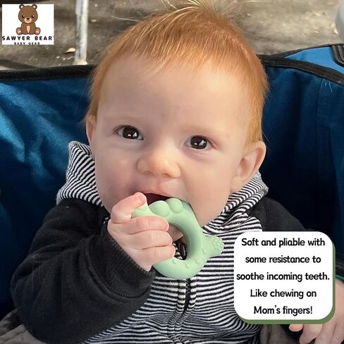I Love You Silicone Hand Teether, Teethers for Babies 3-6 Months, Soft Teething Toys 6-12 Months bpa Free, Massaging Teething Relief (Blush Pink) in Saudi Arabia