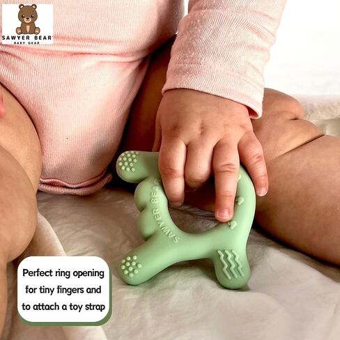 I Love You Silicone Hand Teether, Teethers for Babies 3-6 Months, Soft Teething Toys 6-12 Months bpa Free, Massaging Teething Relief (Blush Pink) in Saudi Arabia