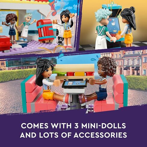 LEGO Friends Heartlake Downtown Diner Building Toy - Restaurant Pretend Playset with Food, Includes Mini-Dolls Liann, Aliya, and Charli, Birthday Gift Toy Set for Boys and Girls Ages 6+, 41728 in Saudi Arabia
