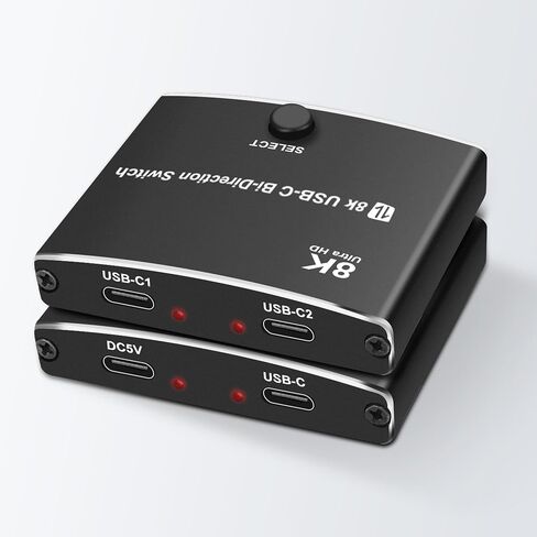 XMSJSIY USB C Type-C Switcher 1 in 2 Out/2 in 1 Out 8K@60Hz 4K@120Hz Type-C Bi-Directional Switch Selector Support 48Gbps Data Transmission with Type-C Cables for PC Monitor HDTV-1 PCS in Saudi Arabia