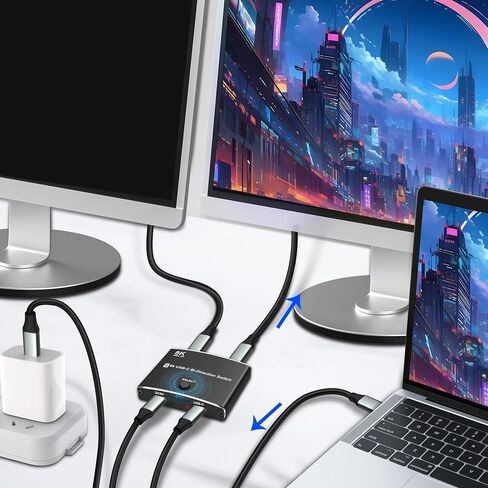 XMSJSIY USB C Type-C Switcher 1 in 2 Out/2 in 1 Out 8K@60Hz 4K@120Hz Type-C Bi-Directional Switch Selector Support 48Gbps Data Transmission with Type-C Cables for PC Monitor HDTV-1 PCS in Saudi Arabia
