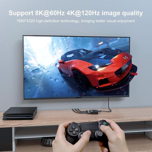 CABLEDECONN 3 Port HDMI 2.1 HDR 3In 1Out 8K Switcher with Remote Control Directional 8K@60Hz 4K@120Hz HDR 48Gbps 3D HDMI Video Converter Compatible with PS5 Xbox x HDMI TVs Monitors in Kuwait