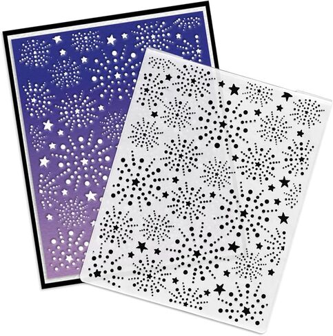 Glodecart Star Background Embossing Folder, Plastic Textured Impressions Star Fireworks Embossing Folder Template for Card Making Spring Scrapbooking Paper Craft Album Stamps DIY Décor in Saudi Arabia