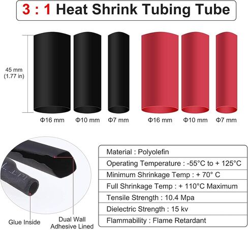 240 قطعة من عروات الأسلاك النحاسية مع مجموعة الانكماش الحراري AWG 2 4 6 8 10 12 مجموعة موصلات العروة الحلقية، سلك طرفي البطارية، 120 قطعة كابل عالي التحمل ينتهي 120 قطعة 3:1 أنابيب in Kuwait