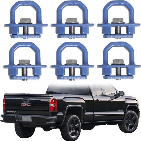 Truck Bed Side Wall Tie Down Anchors Truck Bed Cargo Hooks Compatible with 2007-2023 Chevy Silverado/GMC Sierra and 2015-2023 Chevy Colorado/GMC Canyon, 6Pack, Red in Saudi Arabia