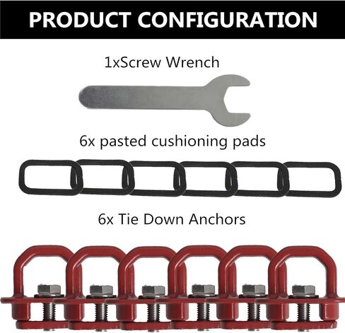 Truck Bed Side Wall Tie Down Anchors Truck Bed Cargo Hooks Compatible with 2007-2023 Chevy Silverado/GMC Sierra and 2015-2023 Chevy Colorado/GMC Canyon, 6Pack, Red in Saudi Arabia