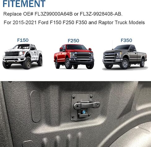 مثبتات ربط للسرير لسيارة Ford F150 F250 F350 2015-2021 مرابط ربط سرير الشاحنة مع لوحات، استبدال FL3Z99000A64B FL3Z-9928408-AB in Kuwait