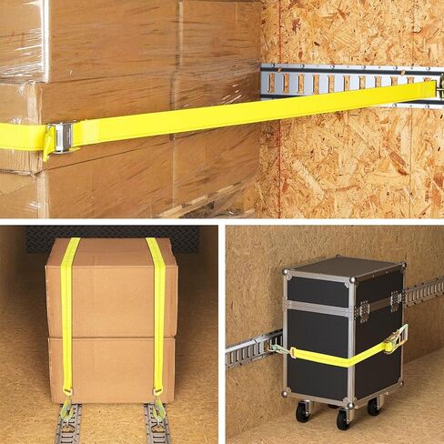 Trekassy E Track Tie-Down Rail مع مسامير، 8 عبوات من قضبان Etrack شديدة التحمل بطول 4 أقدام للكراجات والشاحنات والمقطورات وحوامل UTV in Kuwait