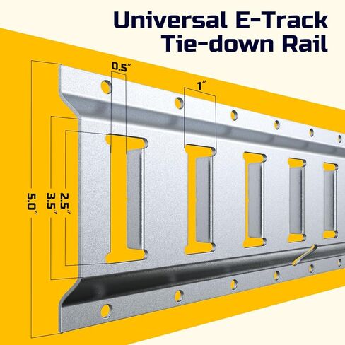 Trekassy E Track Tie-Down Rail مع مسامير، 8 عبوات من قضبان Etrack شديدة التحمل بطول 4 أقدام للكراجات والشاحنات والمقطورات وحوامل UTV in Kuwait
