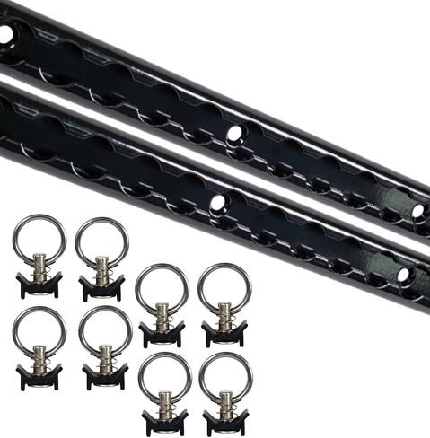 Mytee Products Heavy Duty Aluminum 4 Feet L-Track Black Powder Coated (2) and Stud with Black Powder Coated Ring (8) Tie Down System for Enclosed Trailers and Cargo Vans in Saudi Arabia