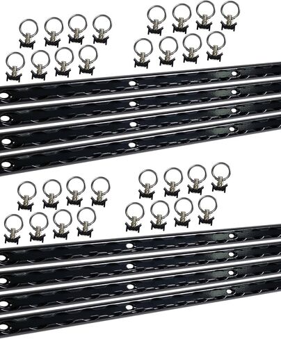 Mytee Products Heavy Duty Aluminum 4 Feet L-Track Black Powder Coated (2) and Stud with Black Powder Coated Ring (8) Tie Down System for Enclosed Trailers and Cargo Vans in Saudi Arabia