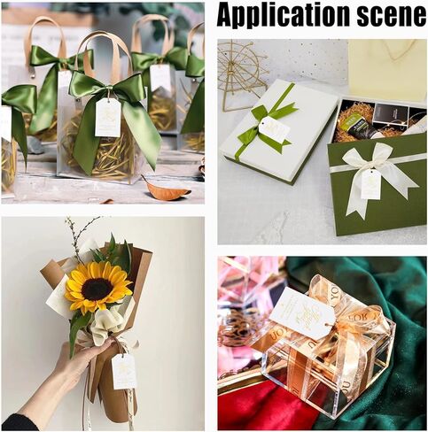 GLOBLELAND 200 Pcs Thank You Gift Tags Gold Foil Paper Gift Tags with 65.6ft Natural Jute Twine for Wedding Favors, Party Decor in Saudi Arabia