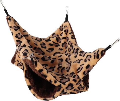 Hamster Hammock, Small Pet Cage Hammock, Warm Ferret Cage Hammock, Large Space Double Layer Spot Pattern Pet Hanging Bed, Pet Swinging Bed for Hamster Chinchilla Guinea Pig in Saudi Arabia