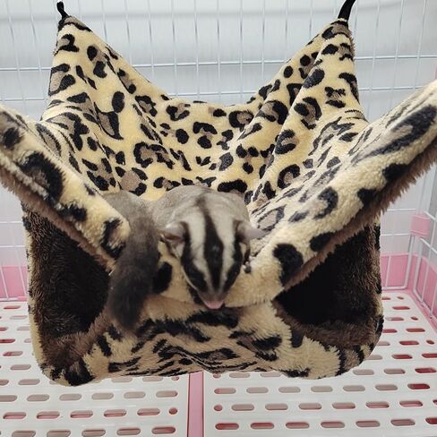 Hamster Hammock, Small Pet Cage Hammock, Warm Ferret Cage Hammock, Large Space Double Layer Spot Pattern Pet Hanging Bed, Pet Swinging Bed for Hamster Chinchilla Guinea Pig in Saudi Arabia