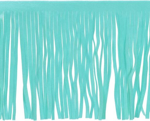 uxcell 1 Yard 10 Inch PU Leather Fringe Trim Double Side Leather Sewing Tassel Fringe for DIY Sewing Dress Crafts Skirt Decoration, Lake Blue in Saudi Arabia