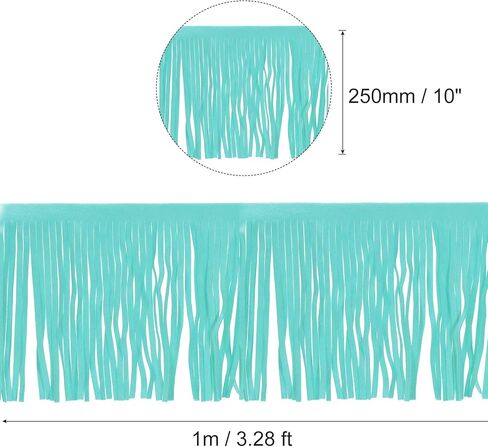 uxcell 1 Yard 10 Inch PU Leather Fringe Trim Double Side Leather Sewing Tassel Fringe for DIY Sewing Dress Crafts Skirt Decoration, Lake Blue in Saudi Arabia