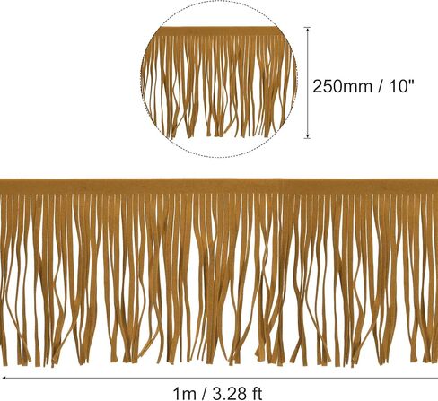 uxcell 1 Yard 10 Inch PU Leather Fringe Trim Double Side Leather Sewing Tassel Fringe for DIY Sewing Dress Crafts Skirt Decoration, Lake Blue in Saudi Arabia
