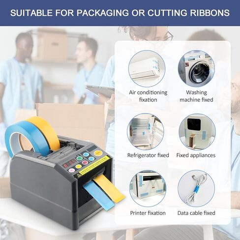 قاطع موزع الأشرطة الأوتوماتيكي، مجموعة قاطعة الأشرطة الكهربائية لآلة قطع الأشرطة تتضمن أجزاء بديلة متوافقة مع شريط عرض 6-60 مم للاستخدام في المكتب والمستودعات وتغليف الهدايا والعبوات in Kuwait