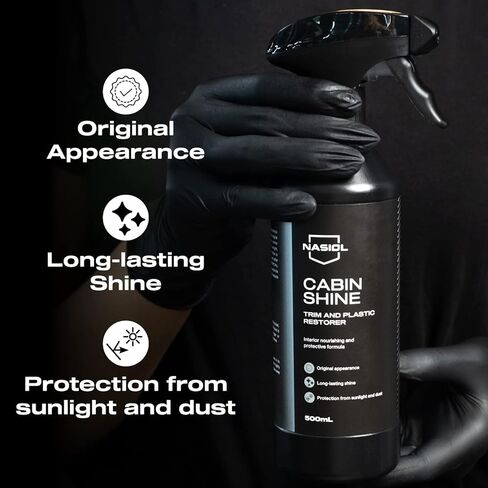 Nasiol Cabinshine ملحقات السيارة الداخلية وملمع البلاستيك، مرمم-500 مل-العناية والتجديد للوحة القيادة، منتجات تفصيل السيارة الداخلية، العناية بالبلاستيك in Kuwait