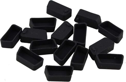 15PCS Silicone Computer VGA Female Interface Port Anti Dust Plug Cap Cover Protector Dustproof Compatible with RS232 HDB15 Male Port Black in Saudi Arabia