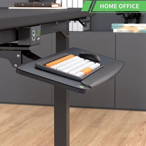 صينية لوحة مفاتيح وماوس قابلة للتعديل من X-Win أسفل المكتب، حامل لوحة مفاتيح كبير مقاس 28 × 10 بوصة مع لوحة ماوس مريحة منزلق للوحة المفاتيح لمكتب الألعاب المنزلي in Kuwait