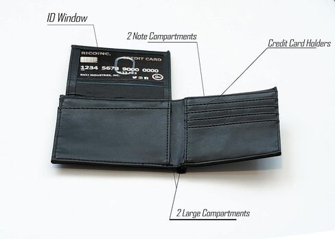Rico Industries NBA Brooklyn Nets Men’s Trifold Black Wallet - Premium 9 Pocket Laser-Engraved Team Logo on Vegan Leather - Minimalist Design, ID Window, Credit Card Holder - Ideal Men’s Gift in Saudi Arabia