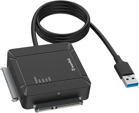 WAVLINK USB 3.0 to Dual Bay SATA Adapter, External 2.5" 3.5'' SATA Hard Drive Connector with 2 USB3.0 Ports and Offline Cloning Function for Files Transfer&Backup(2x18TB&UASP Supported) in Saudi Arabia