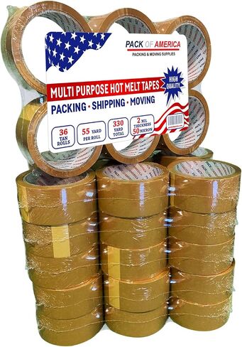 Packing Tape, 36 Rolls 60yd (180 feet) 2 mil Thick 1.88" Width, Ultra Strong Refill for Packaging Shipping Storage Carton Box Sealing, Industrial Heavy Duty Moving Supplies, Clear in Saudi Arabia