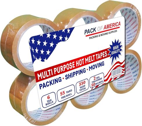 Packing Tape, 36 Rolls 60yd (180 feet) 2 mil Thick 1.88" Width, Ultra Strong Refill for Packaging Shipping Storage Carton Box Sealing, Industrial Heavy Duty Moving Supplies, Clear in Saudi Arabia