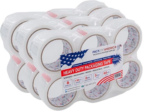 Packing Tape, 36 Rolls 60yd (180 feet) 2 mil Thick 1.88" Width, Ultra Strong Refill for Packaging Shipping Storage Carton Box Sealing, Industrial Heavy Duty Moving Supplies, Clear in Saudi Arabia